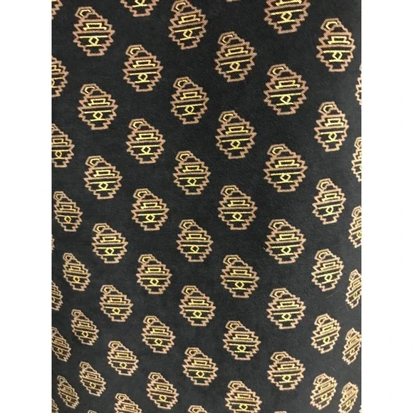 JM Collection Black Gold Paisley Geometric Print Midi Pencil Skirt Size 14 - Picture 5 of 7
